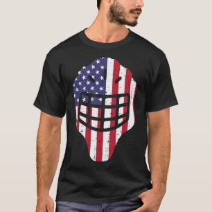 4. Juli Eishockey Helmet Amerika Flagge Amerika Bo T-Shirt