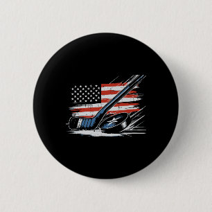 4. Juli Eishockey-Schläger Puck US-Flagge Männer J Button