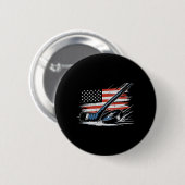 4. Juli Eishockey-Schläger Puck US-Flagge Männer J Button (Vorne & Hinten)