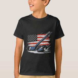 4. Juli Eishockey-Schläger Puck US-Flagge Männer J T-Shirt