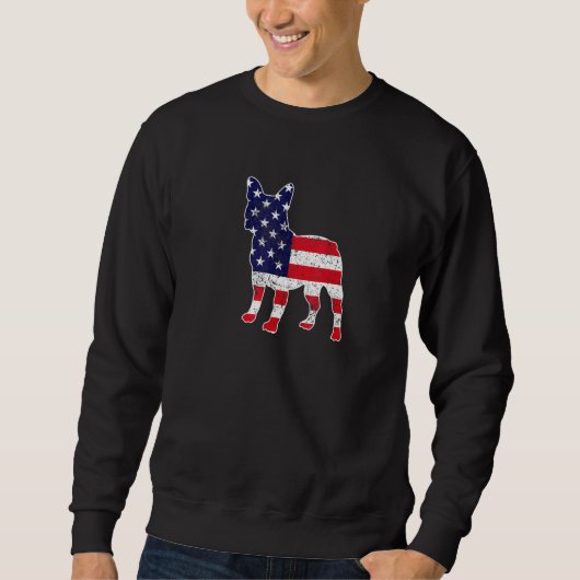 4. Juli English Bulldog Graphic Patriotic Amer Sweatshirt (Vorderseite)