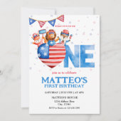 4. Juli Erster Geburtstag Einladung (Vorderseite)