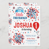 4. Juli Erster Geburtstag Einladung (Vorne/Hinten)