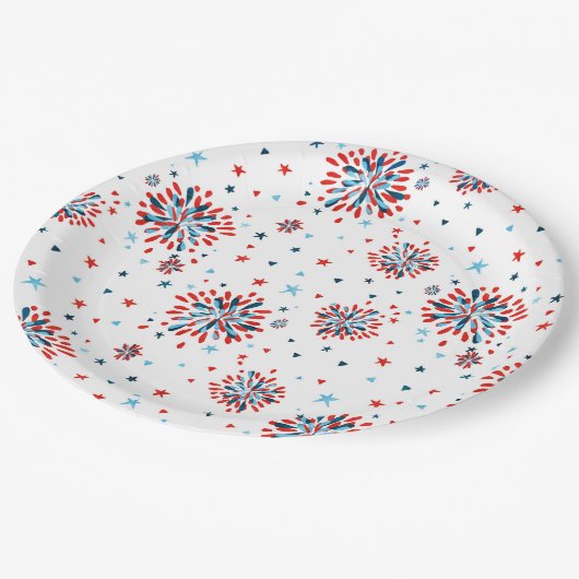 4. Juli Erster Geburtstag Pappteller (Schrägansicht)