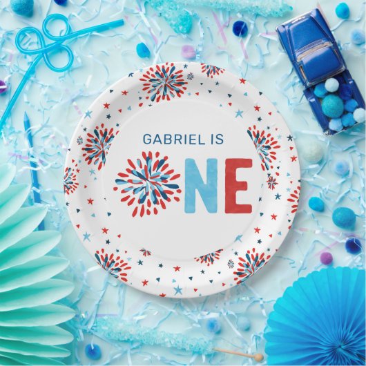 4. Juli Erster Geburtstag Pappteller (Party)