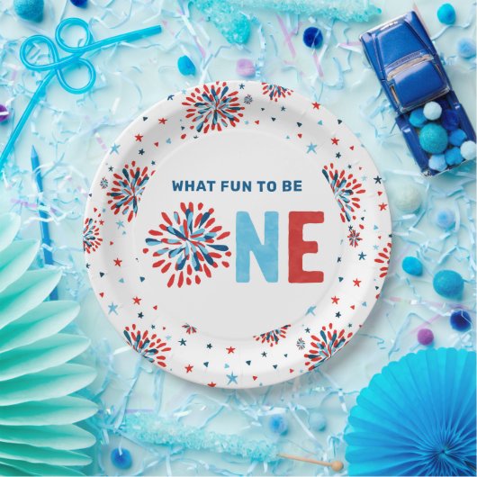 4. Juli Erster Geburtstag Pappteller (Party)