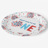 4. Juli Erster Geburtstag Pappteller (Schrägansicht)