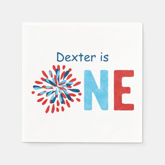 4. Juli Erster Geburtstag Serviette (Vorderseite)