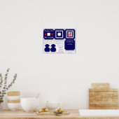 4. Juli Fabric Schriftart Liebe Park Foto Rahmen Poster (Küche)