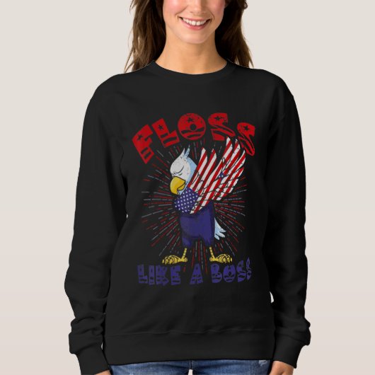 4. Juli Fallout wie eine Boss Eagle American Flag Sweatshirt (Vorderseite)