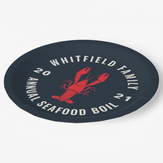 4. Juli Familie Meeresfrüchte Boil Custom Pappteller (Schrägansicht)