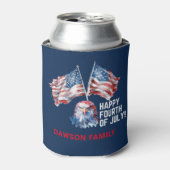 4. Juli Familienname Eagle Dosenkühler (Kanne Vorderseite)