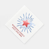 4. Juli Familienname GRILLEN Classic Round Sticker Serviette (Ecke)