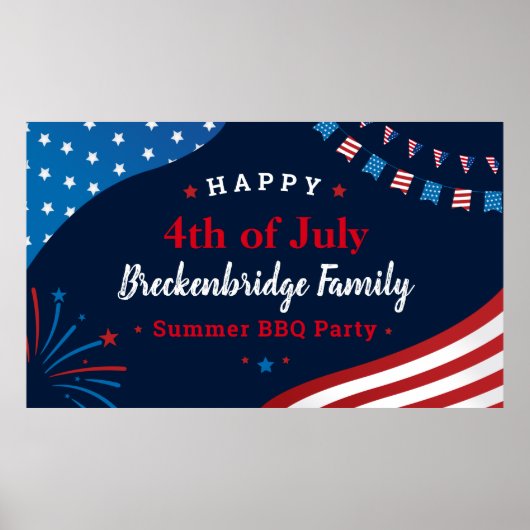 4. Juli FamilienSummer GRILLEN Party Custom Poster (Vorne)