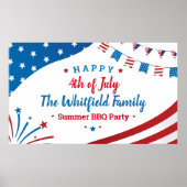 4. Juli FamilienSummer GRILLEN Red White Blue Part Poster (Vorne)