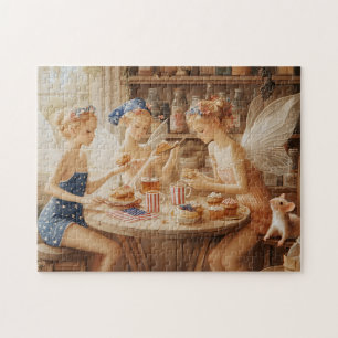 4. Juli-Feenzauber im Cottagecore-Küchenstil Puzzle