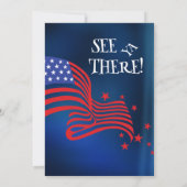 4. Juli-Feier Amerikanische Flagge Faust Einladung (Rückseite)