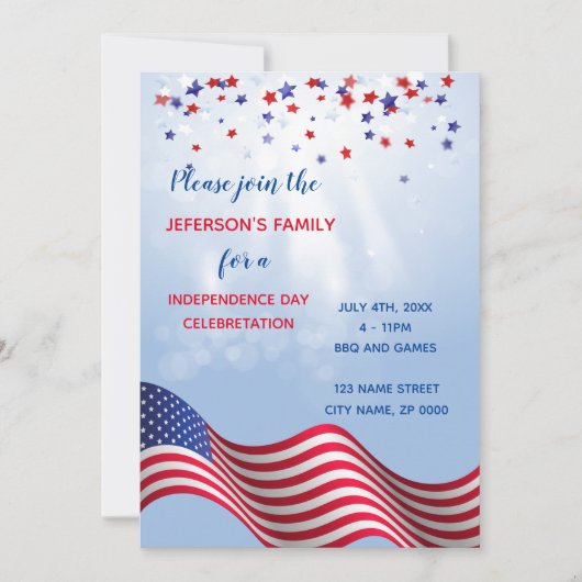 4. Juli Feier Einladung (Vorderseite)