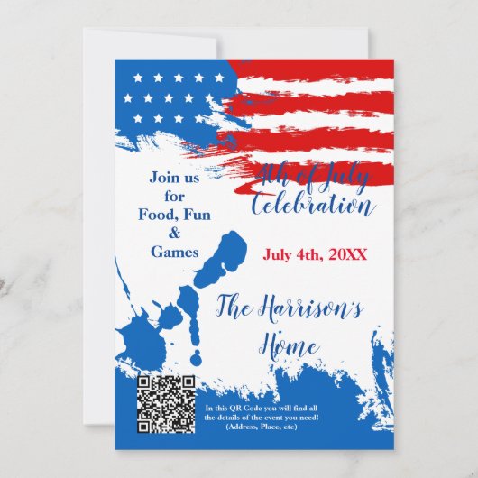 4. Juli Feier Einladung (Vorderseite)