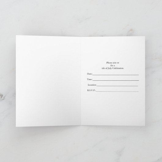 4. Juli Feier Einladung U.S.A. Flagge (Innenseite)