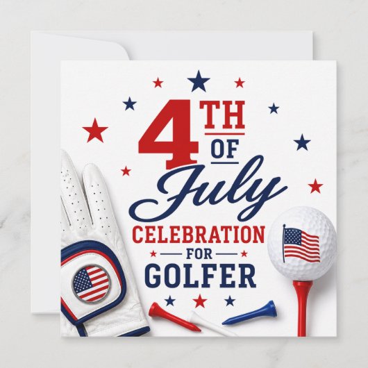 4. Juli-Feier für Golfer Einladung (Vorderseite)