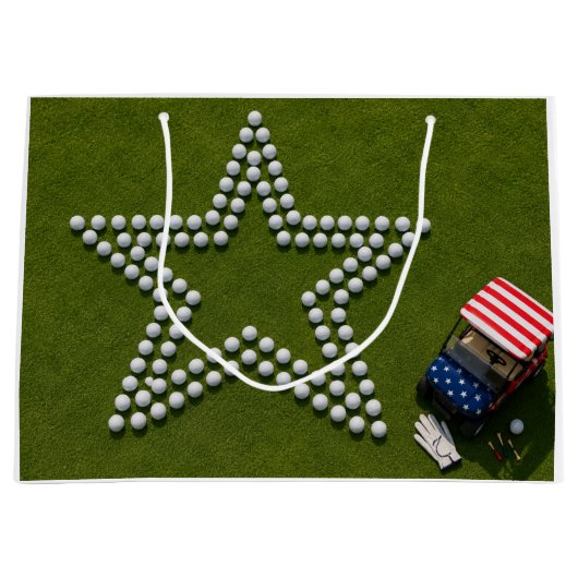 4. Juli-Feier für Golfer Große Geschenktüte (Vorderseite)