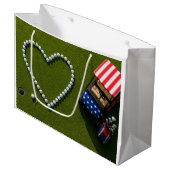 4. Juli-Feier für Golfer Große Geschenktüte (Vorderseite Schrägansicht)