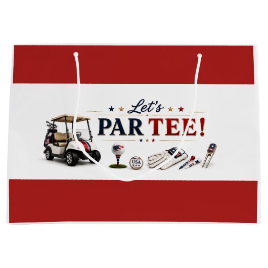 4. Juli-Feier für Golfer Große Geschenktüte (Vorderseite)