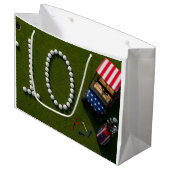 4. Juli-Feier für Golfer  Große Geschenktüte (Vorderseite Schrägansicht)