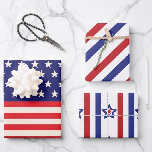 4. Juli-Feier Geschenkpapier Set (Vorderseite)