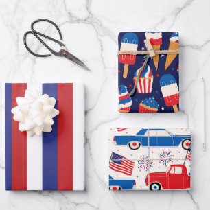 4. Juli-Feier Geschenkpapier Set