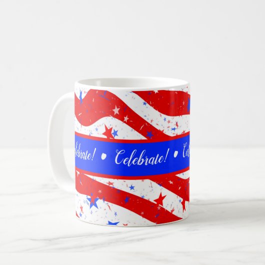 4. Juli Feier Kaffee Tasse (Vorderseite Links)