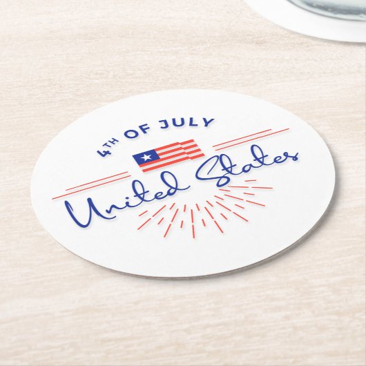 4. Juli Feier Paper Untersetzer (Angewinkelt)