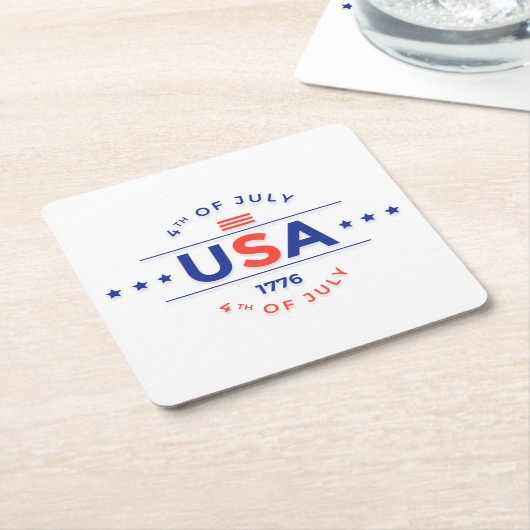 4. Juli Feier Paper Untersetzer (angewinkelt)
