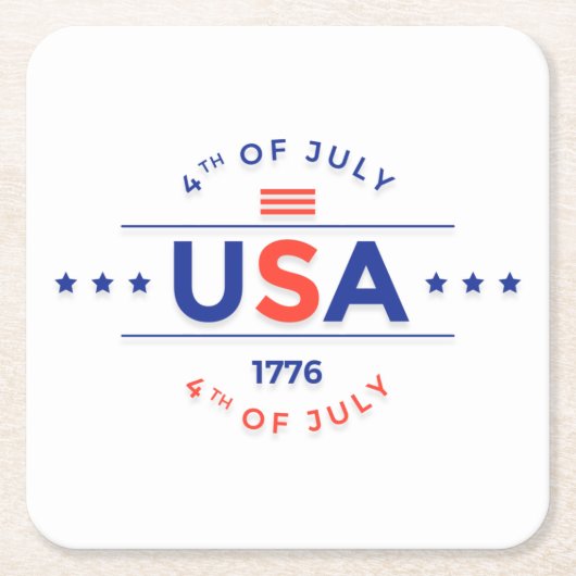 4. Juli Feier Paper Untersetzer (Vorderseite)