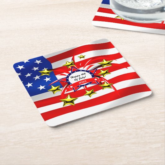 4. Juli Feier Papier Trinkküste Rechteckiger Pappuntersetzer (angewinkelt)