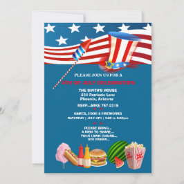 4. Juli Feier Party Patriotic Einladung