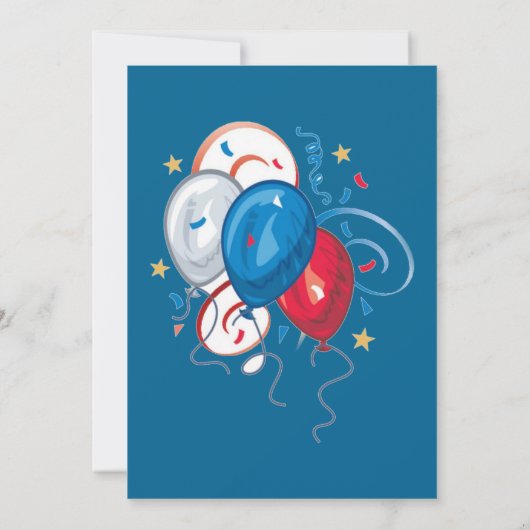 4. Juli Feier Party Patriotic Einladung (Rückseite)