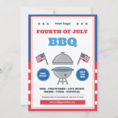 4. Juli Feier, Unabhängigkeitstag Einladung (Vorderseite)