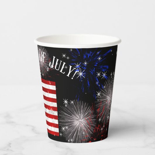 4. Juli Feier - US-Flagge Pappbecher (Rückseite)