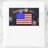 4. Juli Feier - US-Flagge Rechteckiger Aufkleber (Tasche)