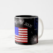 4. Juli Feier - US-Flagge Zweifarbige Tasse (VorderseiteRechts)
