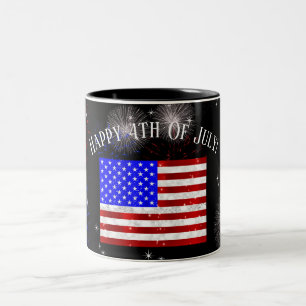 4. Juli Feier - US-Flagge Zweifarbige Tasse