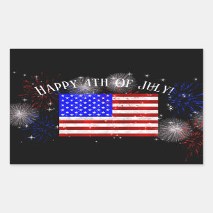 4. Juli-Feier - USA-Flagge Rechteckiger Aufkleber