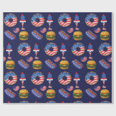 4. Juli Feierlichkeiten Cookies Donuts Eiscreme Geschenkpapier (Flach)