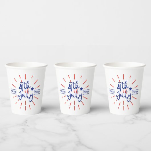 4. Juli Feierlichkeiten Paper Cups Pappbecher (Multi)