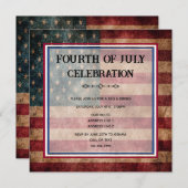 4. Juli Feierlichkeiten Party Einladung (Vorne/Hinten)