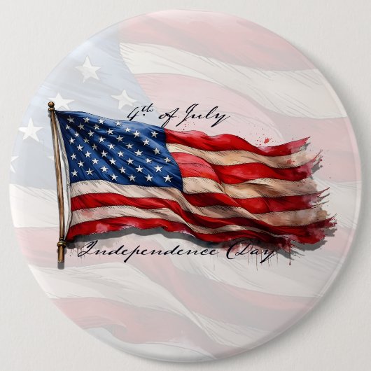 4. Juli – Feiern mit der US-Flagge Button (Vorderseite)