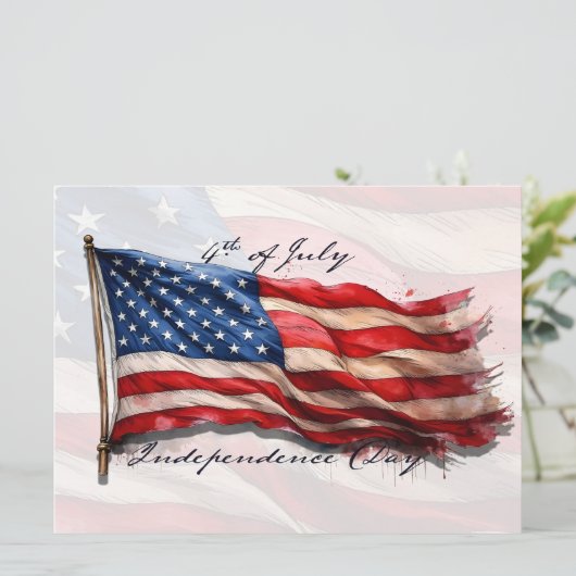 4. Juli - Feiern mit US-Flagge (Stehend Vorderseite)