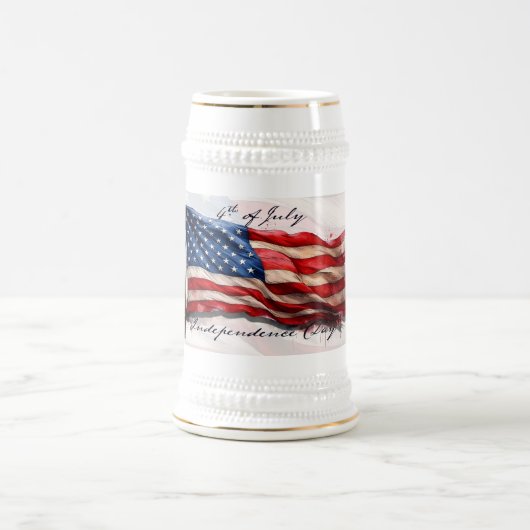 4. Juli - Feiern mit US-Flagge Bierglas (Mittel)